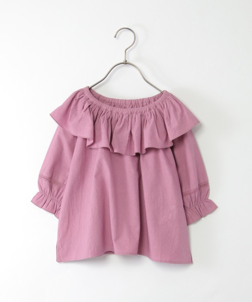 ikka（イッカ）の「7分袖フリル襟ブラウス（120~160cm）（シャツ/ブラウス・キッズ・ピンク系その他/ネイビー・120/130/140/150/160）」の9枚目の写真