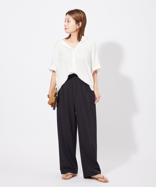 JOURNAL STANDARD(ジャーナルスタンダード)の「《追加6》ナイロンストレッチワイドパンツ(その他パンツ・レディース・オリーブ/ブラック/キャメル・40/38/36/34)」の4枚目の写真