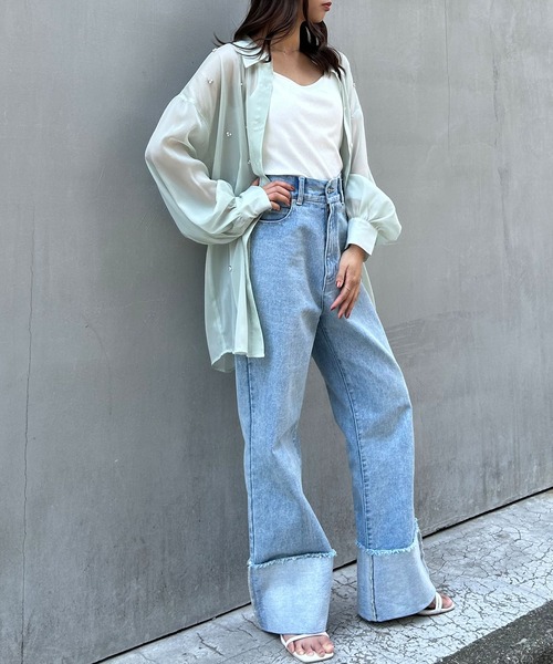 INGNI(イング)の「装飾付ラメシアーシャツ(シャツ/ブラウス・レディース・アイボリー/ピンク/ミント・M)」の16枚目の写真