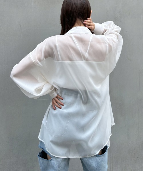 INGNI(イング)の「装飾付ラメシアーシャツ(シャツ/ブラウス・レディース・アイボリー/ピンク/ミント・M)」の7枚目の写真