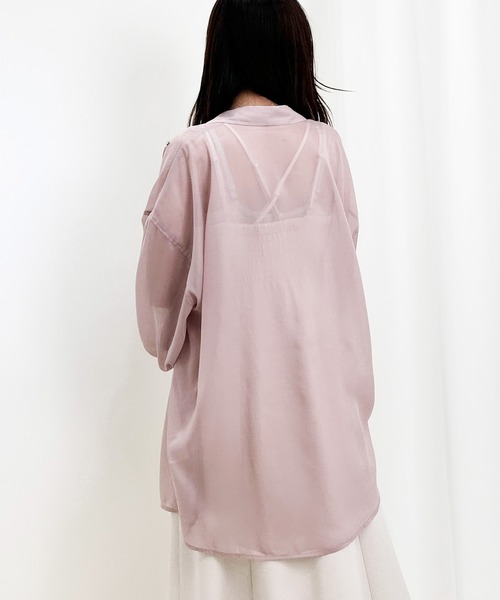 INGNI(イング)の「装飾付ラメシアーシャツ(シャツ/ブラウス・レディース・アイボリー/ピンク/ミント・M)」の22枚目の写真