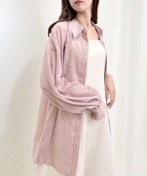 INGNI(イング)の「装飾付ラメシアーシャツ(シャツ/ブラウス・レディース・アイボリー/ピンク/ミント・M)」の20枚目の写真