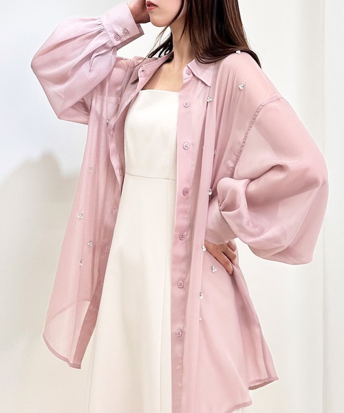 INGNI(イング)の「装飾付ラメシアーシャツ(シャツ/ブラウス・レディース・アイボリー/ピンク/ミント・M)」の21枚目の写真