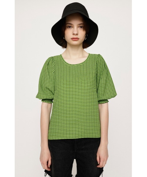 SLY（スライ）の「VOLUME SLEEVE CHECK TOPS ボリュームスリーブ チェック トップス（シャツ/ブラウス・レディース・オレンジ系その他/ブラック/グリーン系その他2・FREE）」の11枚目の写真