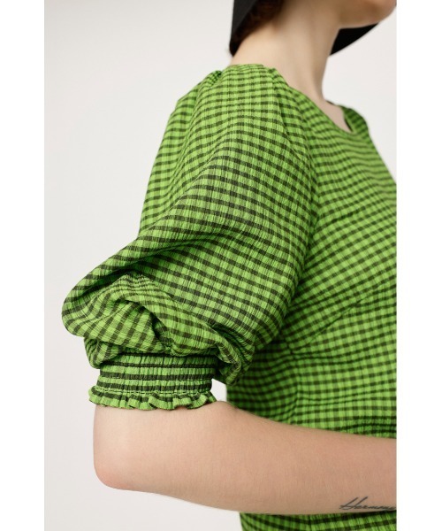 SLY（スライ）の「VOLUME SLEEVE CHECK TOPS ボリュームスリーブ チェック トップス（シャツ/ブラウス・レディース・オレンジ系その他/ブラック/グリーン系その他2・FREE）」の16枚目の写真