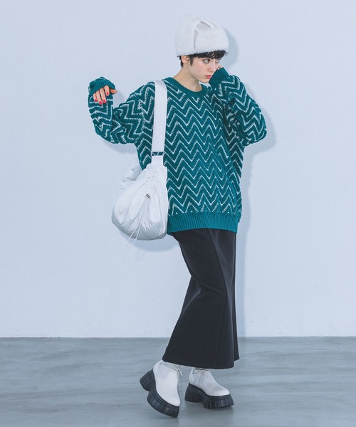 PAGEBOY(ページボーイ)の「ナイロンドロストショルダー(ショルダーバッグ・レディース・オフホワイト/ブラック/ライム/パープル・FREE)」の17枚目の写真