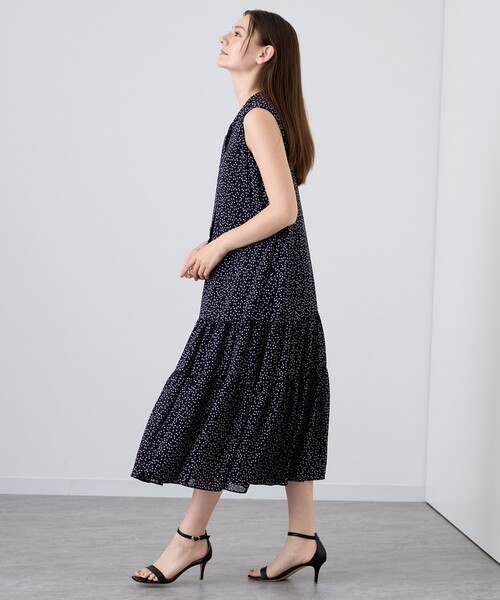 ANAYI ドットボウタイワンピース 36 ANAYI ワンピース カラードットプリントボウタイサック