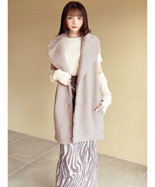 RESEXXY（リゼクシー）の「テーラードボアベスト（ベスト・レディース・ベージュ/アイボリー・FREE）」の15枚目の写真