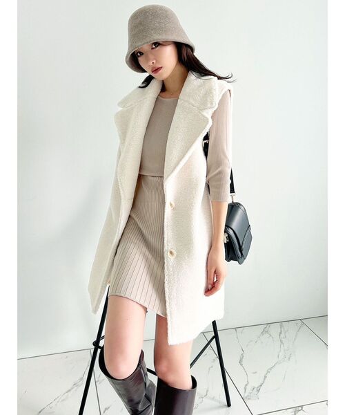 RESEXXY（リゼクシー）の「テーラードボアベスト（ベスト・レディース・ベージュ/アイボリー・FREE）」の19枚目の写真