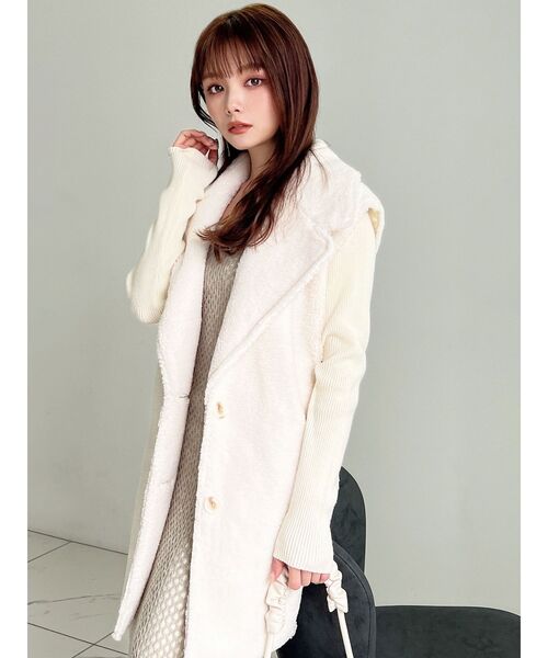 RESEXXY（リゼクシー）の「テーラードボアベスト（ベスト・レディース・ベージュ/アイボリー・FREE）」の21枚目の写真