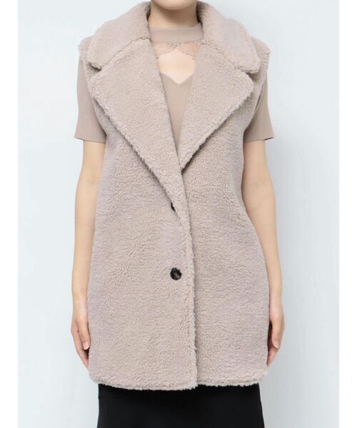 RESEXXY（リゼクシー）の「テーラードボアベスト（ベスト・レディース・ベージュ/アイボリー・FREE）」の3枚目の写真