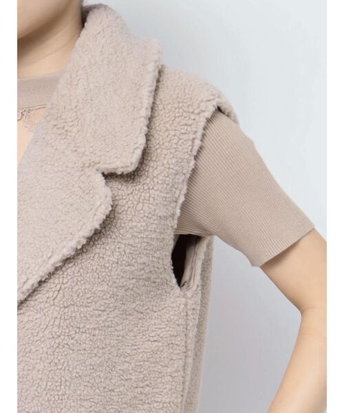 RESEXXY（リゼクシー）の「テーラードボアベスト（ベスト・レディース・ベージュ/アイボリー・FREE）」の7枚目の写真