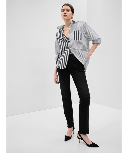 GAP(ギャップ)の「ウォッシュウェル ミッドライズ ガールフレンドデニム ブラック(デニムパンツ・レディース・ブラック・24/25/26/28/29/23/30/27)」の7枚目の写真