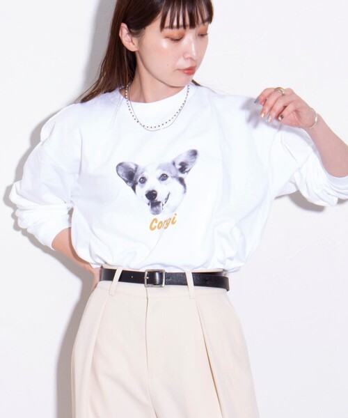 GLOSTER（グロスター）の「【GLOSTER/グロスター】DOG&CAT 犬猫プリントロンT（Tシャツ/カットソー・メンズ・ホワイト系その他2/ホワイト系その他3/ホワイト系その他4/ホワイト系その他5/ホワイト系その他6/ホワイト系その他・S/M/L）」の22枚目の写真