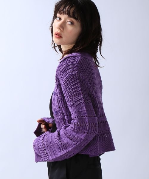 eL♡JEANASiS♡ビックカーディガン♡ピンク　ジーナシス　オーバーサイズ JEANASISのユニオンジャック柄ニットカーディガン せこく