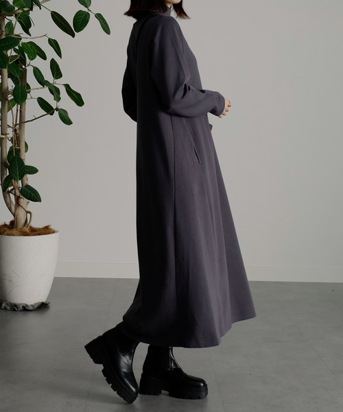 ⭐︎新品⭐︎LEONARD SPORT ブラック タートルネック ワンピース セール】[サスティナブル]綿100％裏起毛タートルネックカットソー