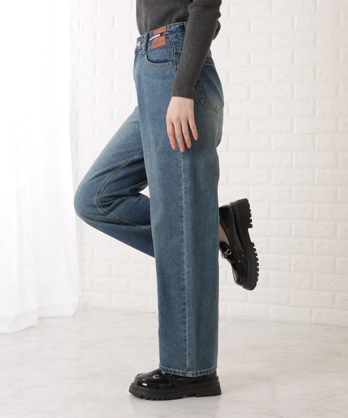 Lace Ladies(レースレディース)の「ハイウエストストレートセミワイドデニムパンツ(デニムパンツ・レディース・ブルー・J/E/I/K/F/P/O/Q/G)」の3枚目の写真