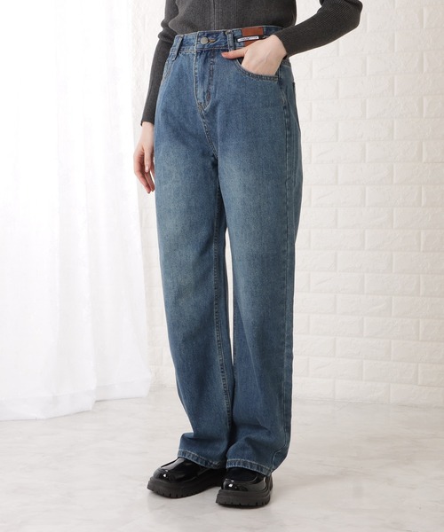 Lace Ladies(レースレディース)の「ハイウエストストレートセミワイドデニムパンツ(デニムパンツ・レディース・ブルー・J/E/I/K/F/P/O/Q/G)」の6枚目の写真