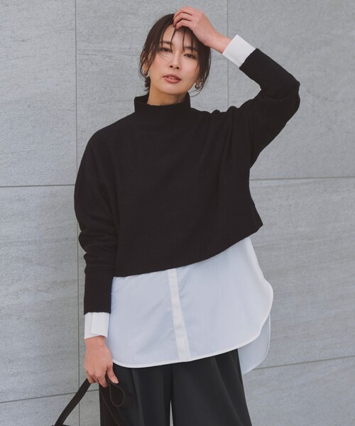 UNFILO（アンフィーロ）の「シャツコンビレイヤードTシャツ（Tシャツ/カットソー・レディース・ホワイト系1/ホワイト系/ホワイト系2・LARGE/MEDIUM/SMALL）」の7枚目の写真