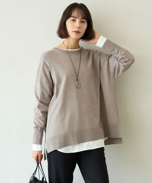 UNFILO（アンフィーロ）の「シャツコンビレイヤードTシャツ（Tシャツ/カットソー・レディース・ホワイト系1/ホワイト系/ホワイト系2・LARGE/MEDIUM/SMALL）」の22枚目の写真