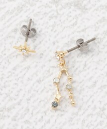 ピアス 12星座 スター ストーン チタンポストピアス