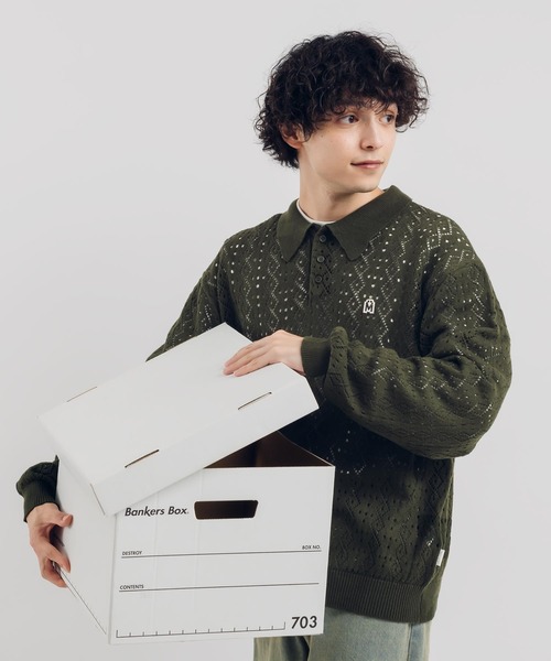 MUHET(ミュエータ)の「アソートニットポロシャツ(ポロシャツ・レディース・ボルドー/ネイビー/チャコールグレー/ブラック/ブラウン/カーキ・X-LARGE/MEDIUM)」の4枚目の写真