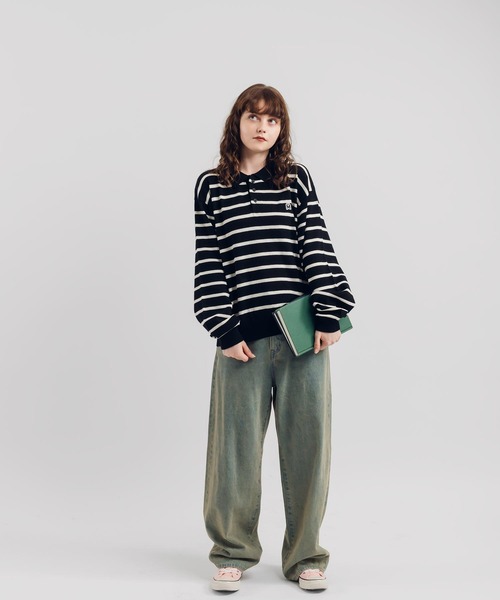 MUHET(ミュエータ)の「アソートニットポロシャツ(ポロシャツ・レディース・ボルドー/ネイビー/チャコールグレー/ブラック/ブラウン/カーキ・X-LARGE/MEDIUM)」の13枚目の写真