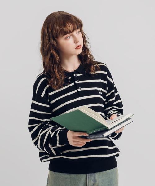 MUHET(ミュエータ)の「アソートニットポロシャツ(ポロシャツ・レディース・ボルドー/ネイビー/チャコールグレー/ブラック/ブラウン/カーキ・X-LARGE/MEDIUM)」の10枚目の写真