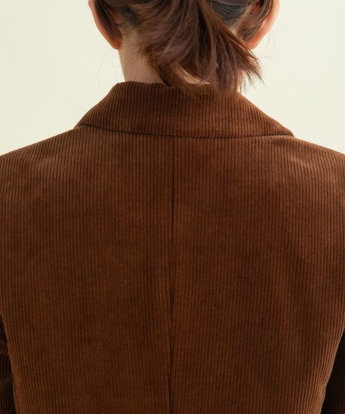 CHILD WOMAN（チャイルドウーマン）の「8Wコーデュロイ ディアモイスト ダブル釦ジャケット（テーラードジャケット・レディース・ネイビー/ブラウン・FREE）」の21枚目の写真