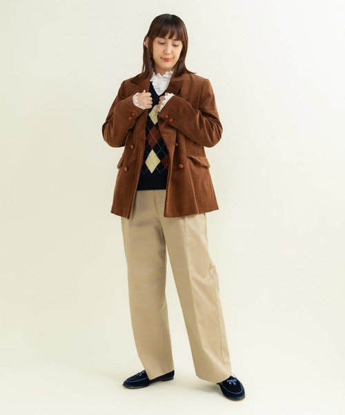 8Wコーデュロイ ディアモイスト ダブル釦ジャケット（テーラード