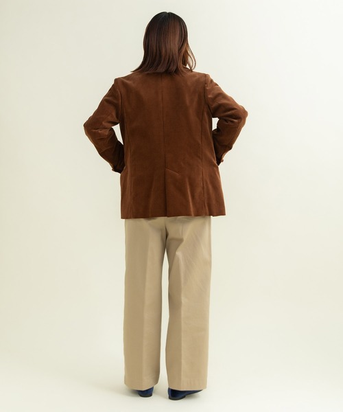 CHILD WOMAN（チャイルドウーマン）の「8Wコーデュロイ ディアモイスト ダブル釦ジャケット（テーラードジャケット・レディース・ネイビー/ブラウン・FREE）」の16枚目の写真