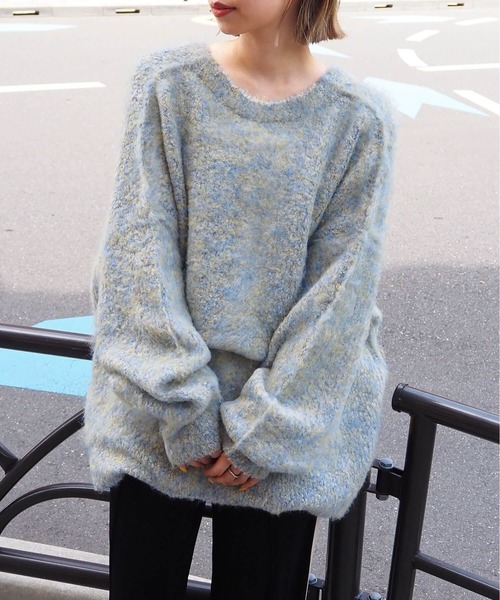 tiptop（ティップトップ）の「【選べる2タイプ】ミックスシャギー前後2wayBIGカーディガン（カーディガン/ボレロ・レディース・グリーン系その他/グリーン/ブルー/ピンク/ブルー系その他/グレー・FREE）」の10枚目の写真