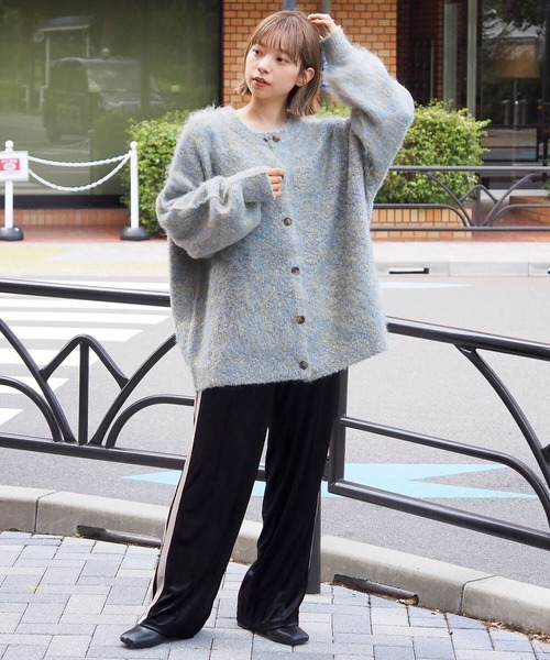 tiptop（ティップトップ）の「【選べる2タイプ】ミックスシャギー前後2wayBIGカーディガン（カーディガン/ボレロ・レディース・グリーン系その他/グリーン/ブルー/ピンク/ブルー系その他/グレー・FREE）」の12枚目の写真