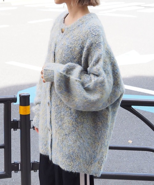 tiptop（ティップトップ）の「【選べる2タイプ】ミックスシャギー前後2wayBIGカーディガン（カーディガン/ボレロ・レディース・グリーン系その他/グリーン/ブルー/ピンク/ブルー系その他/グレー・FREE）」の14枚目の写真