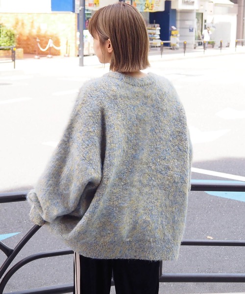 tiptop（ティップトップ）の「【選べる2タイプ】ミックスシャギー前後2wayBIGカーディガン（カーディガン/ボレロ・レディース・グリーン系その他/グリーン/ブルー/ピンク/ブルー系その他/グレー・FREE）」の15枚目の写真