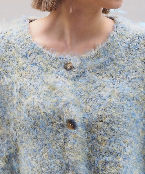 tiptop（ティップトップ）の「【選べる2タイプ】ミックスシャギー前後2wayBIGカーディガン（カーディガン/ボレロ・レディース・グリーン系その他/グリーン/ブルー/ピンク/ブルー系その他/グレー・FREE）」の17枚目の写真