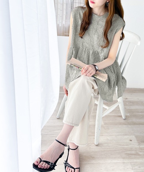 麻平織ティアードブラウス ELLIFE ONLINE SHOP
