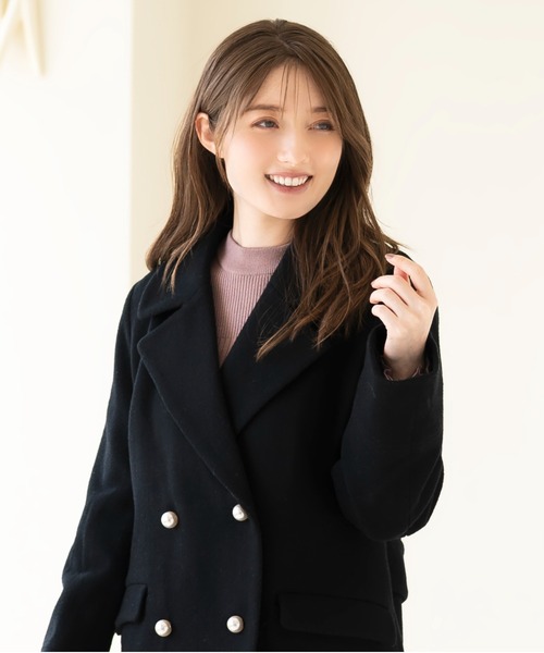 MISCH MASCH（ミッシュマッシュ）の「パールボタンコート/MM348606（その他アウター・レディース・ピンク/ブラック/グレイッシュベージュ/モカ・S/M）」の10枚目の写真