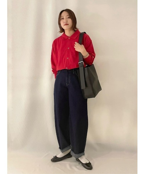 SOMETHING（サムシング）の「【SOMETHING】ポロスウェットカーディガン（カーディガン/ボレロ・レディース・レッド・フリー）」の18枚目の写真