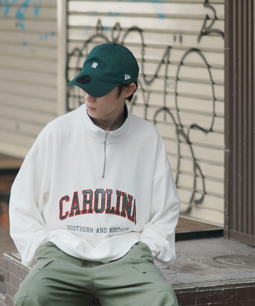 improves（インプローブス）の「ツイル 刺しゅう ハーフ ZIP トレーナー（スウェット・メンズ・グリーン系/パープル/ホワイト/ブラック/パープル系/グレー/グリーン/ブラック系/ホワイト系/グレー系・MEDIUM/X-LARGE/LARGE）」の12枚目の写真