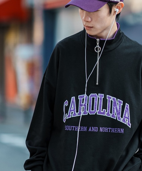 improves（インプローブス）の「ツイル 刺しゅう ハーフ ZIP トレーナー（スウェット・メンズ・グリーン系/パープル/ホワイト/ブラック/パープル系/グレー/グリーン/ブラック系/ホワイト系/グレー系・MEDIUM/X-LARGE/LARGE）」の17枚目の写真