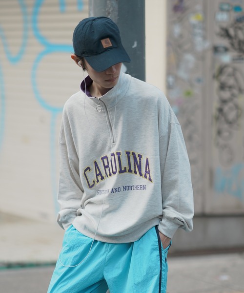 improves（インプローブス）の「ツイル 刺しゅう ハーフ ZIP トレーナー（スウェット・メンズ・グリーン系/パープル/ホワイト/ブラック/パープル系/グレー/グリーン/ブラック系/ホワイト系/グレー系・MEDIUM/X-LARGE/LARGE）」の21枚目の写真