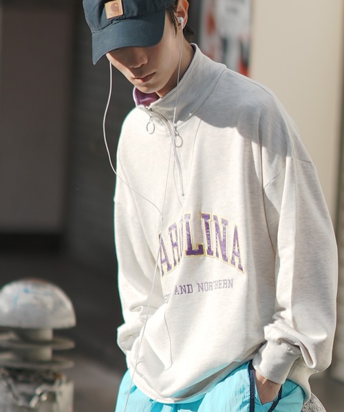 improves（インプローブス）の「ツイル 刺しゅう ハーフ ZIP トレーナー（スウェット・メンズ・グリーン系/パープル/ホワイト/ブラック/パープル系/グレー/グリーン/ブラック系/ホワイト系/グレー系・MEDIUM/X-LARGE/LARGE）」の22枚目の写真