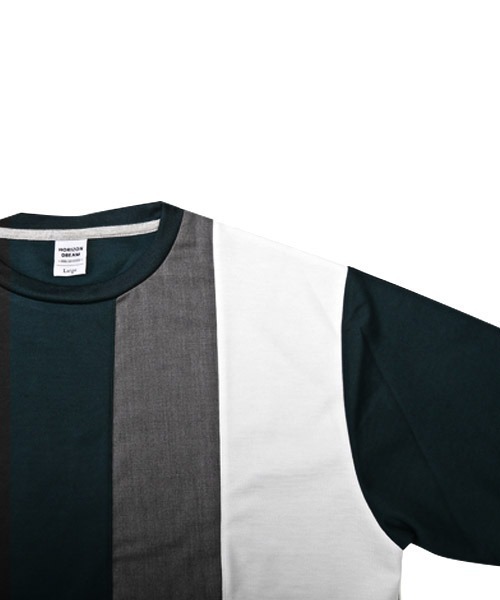 LUXSTYLE(ラグスタイル)の「ポンチブロック切替ロンT(Tシャツ/カットソー・メンズ・グリーン/ホワイト/ブラック・L/M)」の16枚目の写真