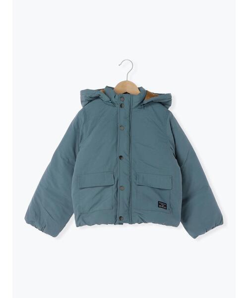 Samansa Mos2 Lagom（サマンサモスモスラーゴム）の「フード取り外し中綿ジャケット（ノーカラージャケット・キッズ・キャメル/グリーン・大(L)/中(M)/特(XL)/小(S)）」の3枚目の写真