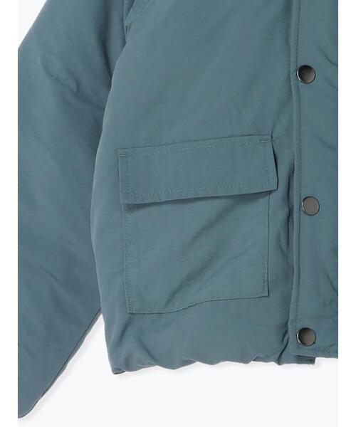 Samansa Mos2 Lagom（サマンサモスモスラーゴム）の「フード取り外し中綿ジャケット（ノーカラージャケット・キッズ・キャメル/グリーン・大(L)/中(M)/特(XL)/小(S)）」の7枚目の写真