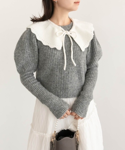 RANDA 衿付きパフニット RANDA（ランダ）の「衿付きパフニット（ニット/セーター）」 - WEAR