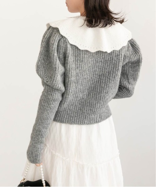 RANDA（ランダ）の「衿付きパフニット（ニット/セーター・レディース・ベージュ/グレー/ブラック・FREE）」の5枚目の写真