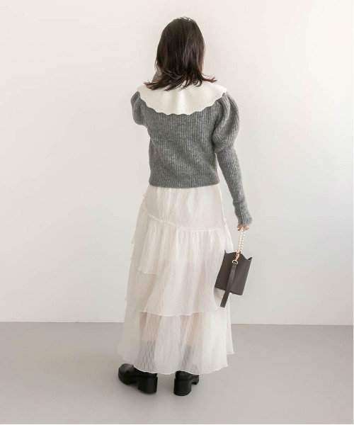 RANDA（ランダ）の「衿付きパフニット（ニット/セーター・レディース・ベージュ/グレー/ブラック・FREE）」の9枚目の写真