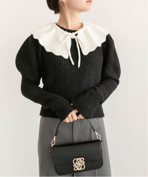 RANDA（ランダ）の「衿付きパフニット（ニット/セーター・レディース・ベージュ/グレー/ブラック・FREE）」の10枚目の写真